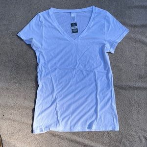 New white V neck t shirt